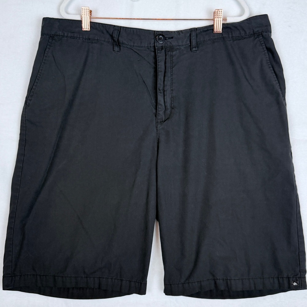 Quiksilver Mens Black Chino Shorts 40 Casual Walk Shorts Surf Skate Cotton